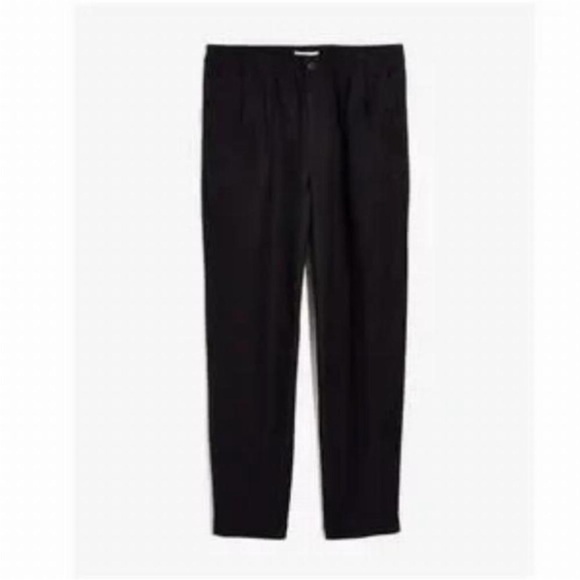 Madewell Women's Linen-Blend Track Trousers Black Size M - Picture 14 of 15